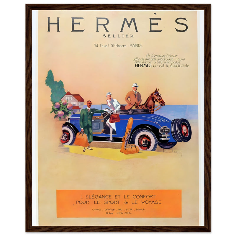 Hermes Paris Car Vintage Poster Ad