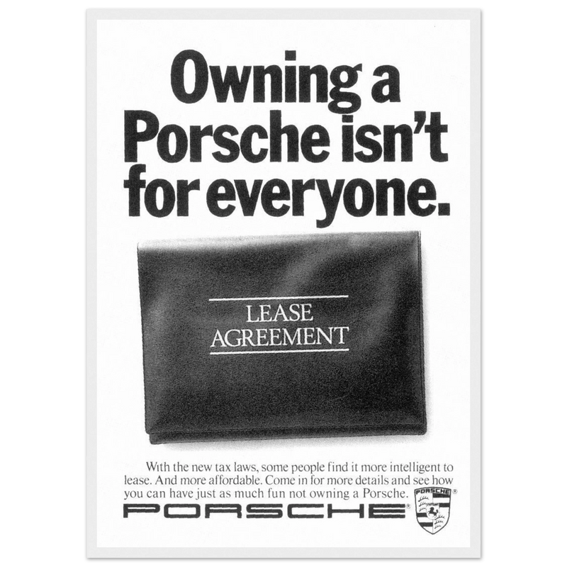 Porsche - It's not for everyone Vintage Poster Ad