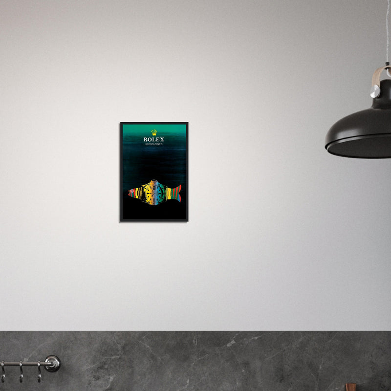 Rolex Submariner Fish Vintage Poster Ad - Premium Matte Paper
