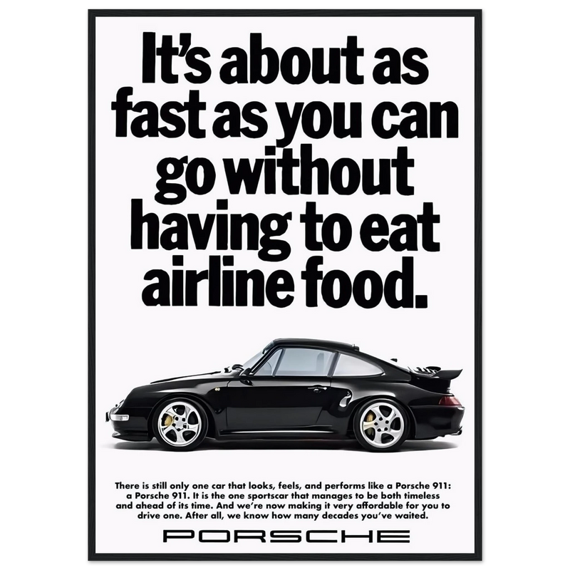 Porsche 911 Vintage Poster - Airline Food
