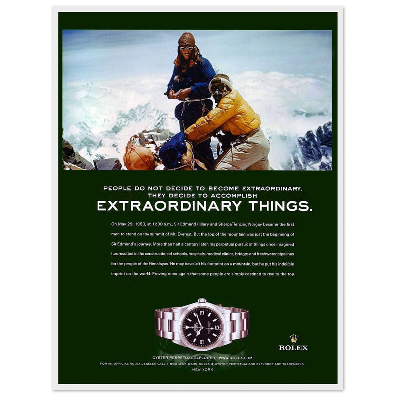 Rolex Oyster Perpetual Explorer Vintage Poster Ad