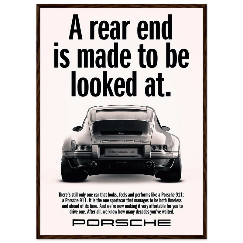 Porsche 911 Vintage Poster - Rear End