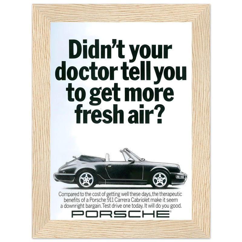 Porsche 911 Fresh Air Vintage Poster Ad