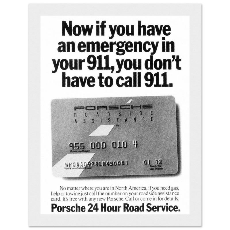 Porche 24 Road Assistance Vintage Poster Ad