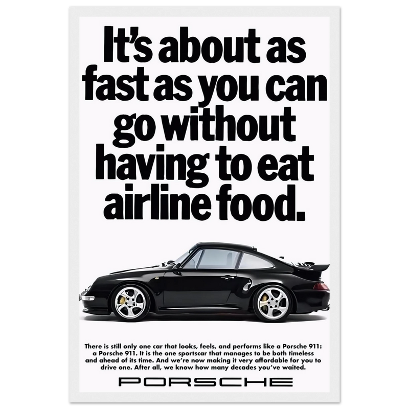 Porsche 911 Vintage Poster - Airline Food