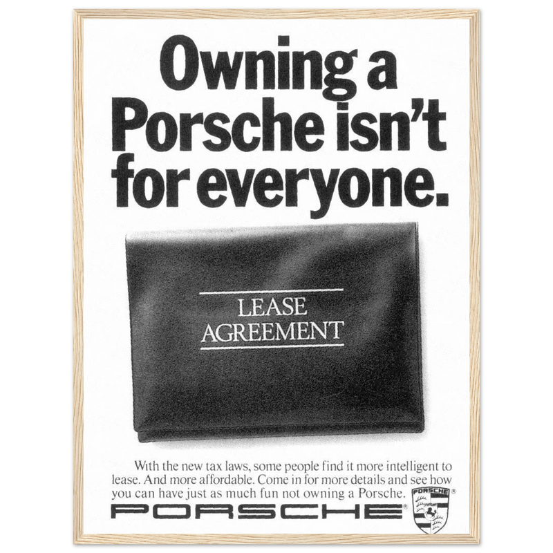 Porsche - It's not for everyone Vintage Poster Ad
