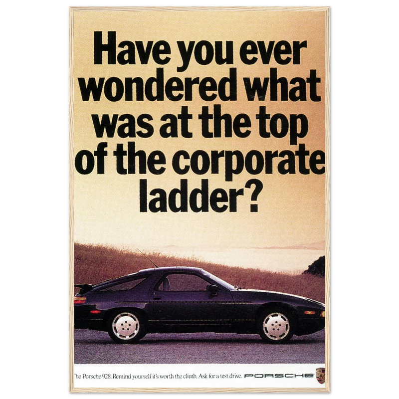 Porsche 928 Vintage Poster Ad