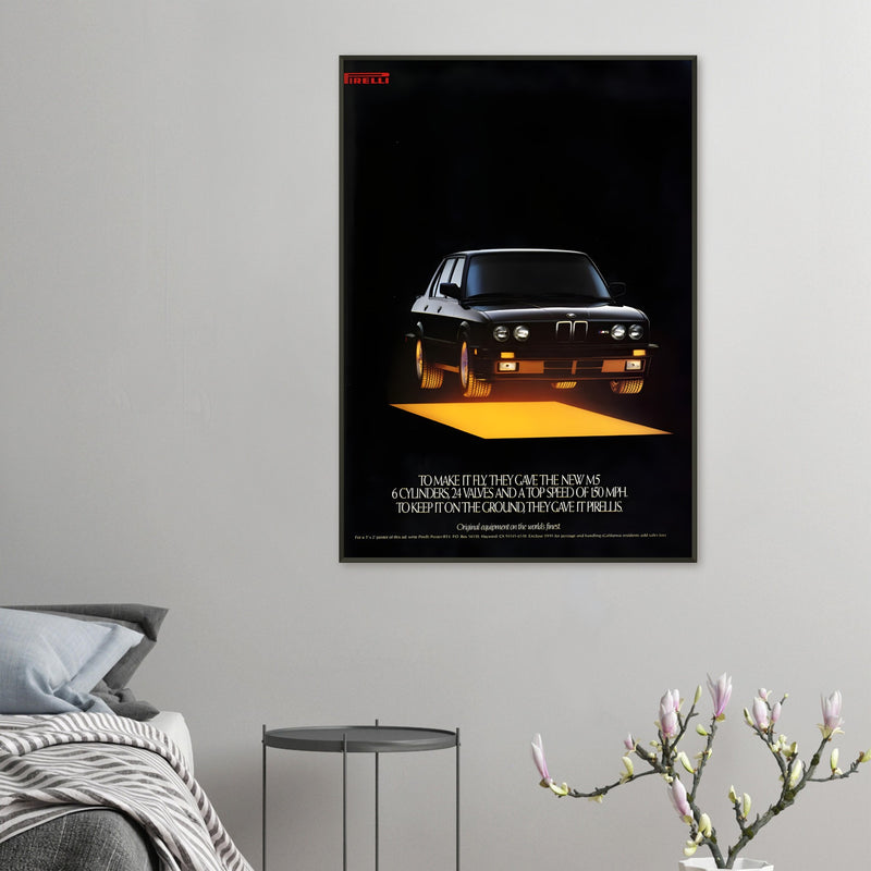 Pirelli BWM M5 Vintage Advertisement Poster