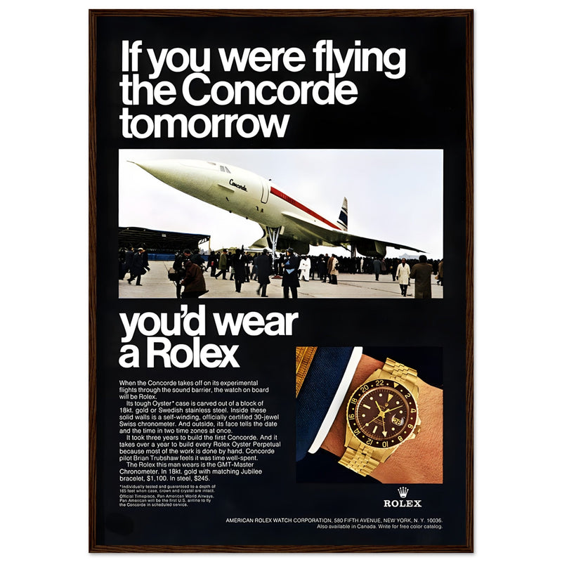 Rolex Oyster Perpetual Concorde Vintage Poster Ad