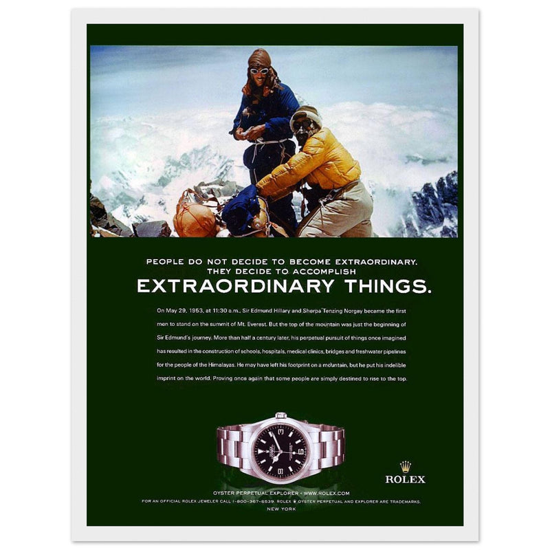 Rolex Oyster Perpetual Explorer Vintage Poster Ad