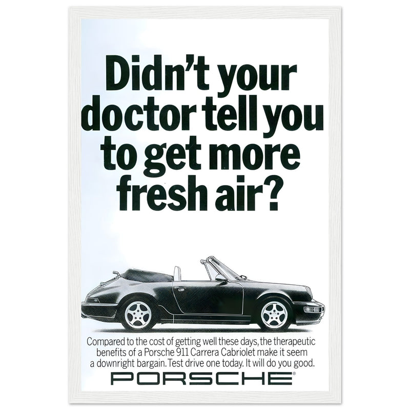 Porsche 911 Fresh Air Vintage Poster Ad