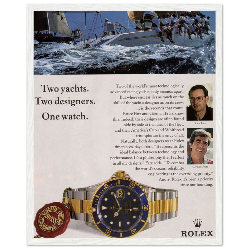 Rolex Yacht Submariner Vintage Poster Ad