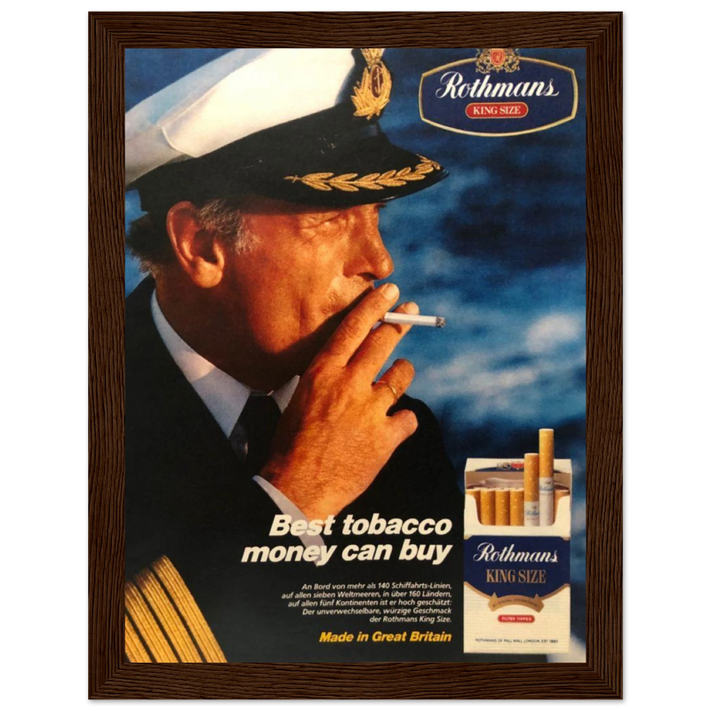 Rothmans King Size Best Tobacco Money Can Buy Vintage Poster Ad