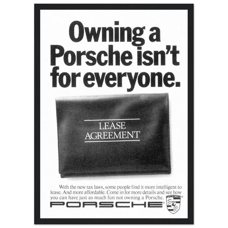 Porsche - It's not for everyone Vintage Poster Ad