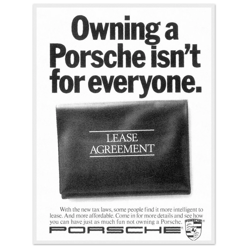 Porsche - It's not for everyone Vintage Poster Ad