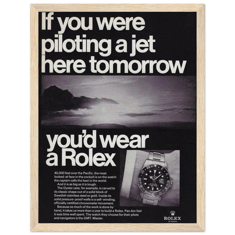 Rolex Jet Pilot Vintage Poster Ad