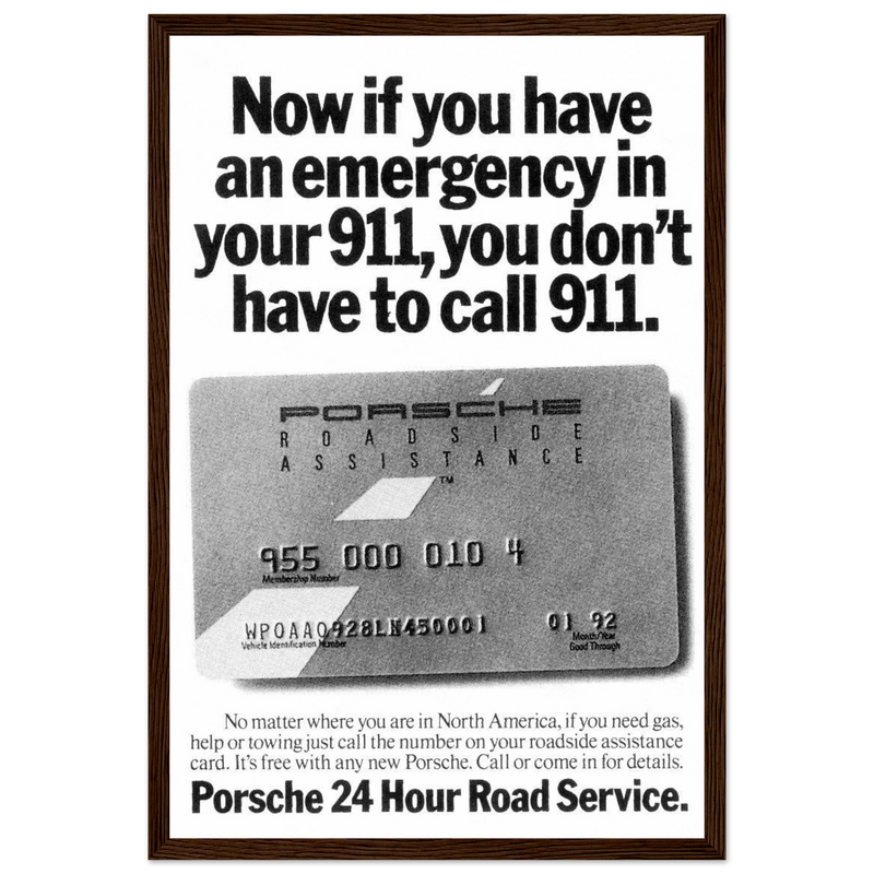 Porche 24 Road Assistance Vintage Poster Ad