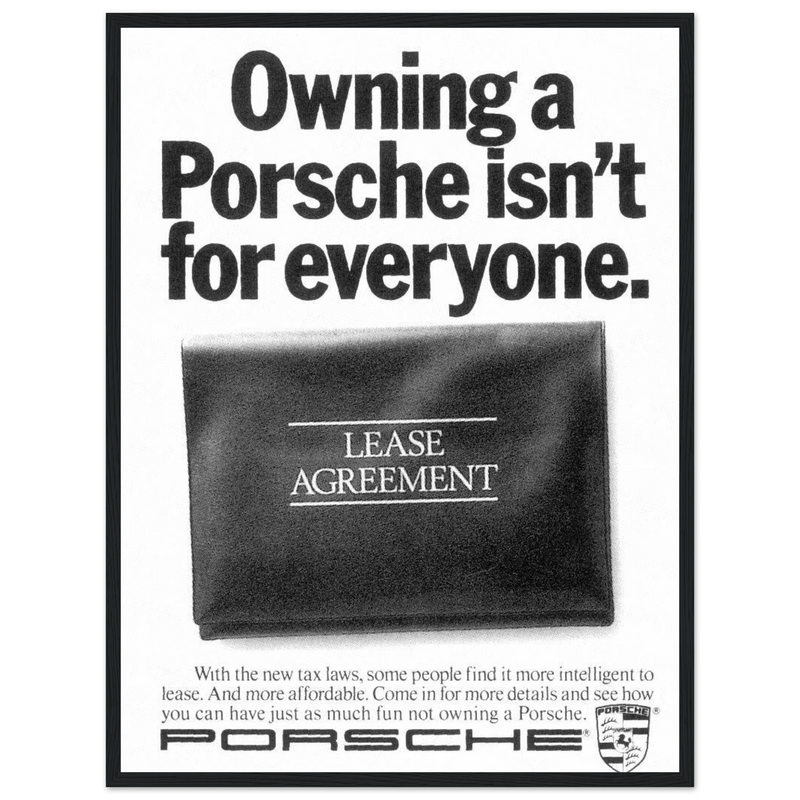 Porsche - It's not for everyone Vintage Poster Ad