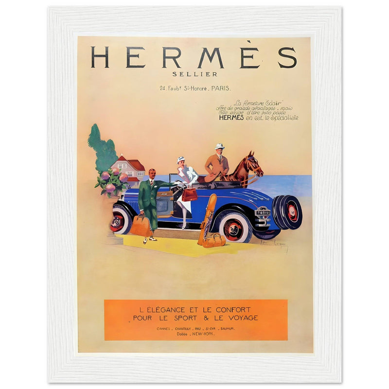 Hermes Paris Car Vintage Poster Ad