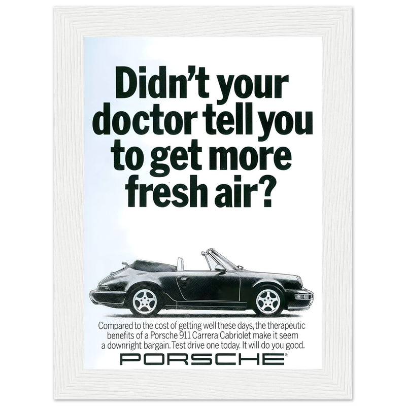 Porsche 911 Fresh Air Vintage Poster Ad
