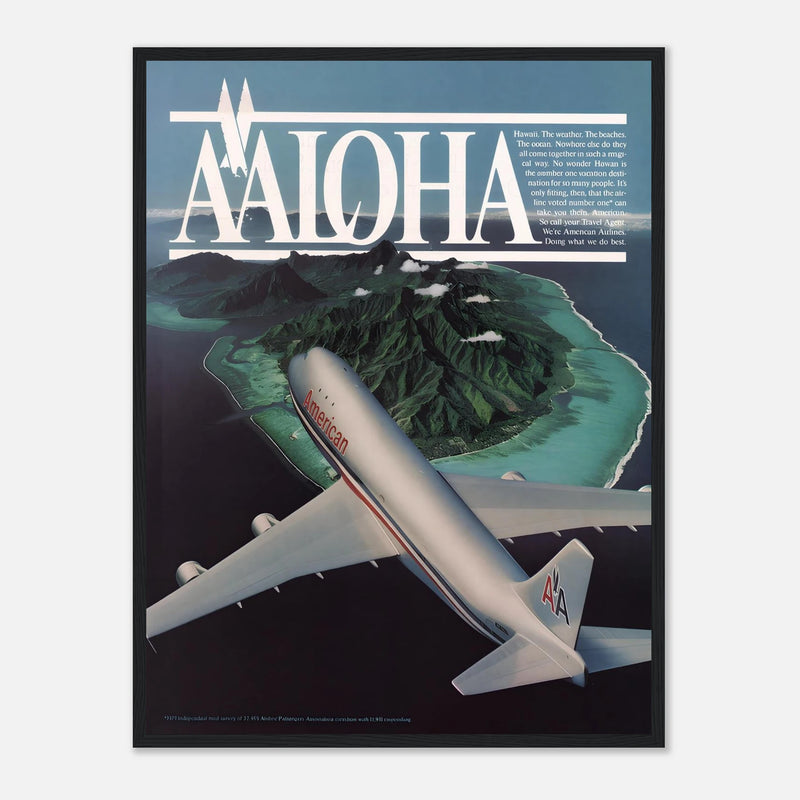 American Airlines AALOHA 1981 Vintage Poster Ad