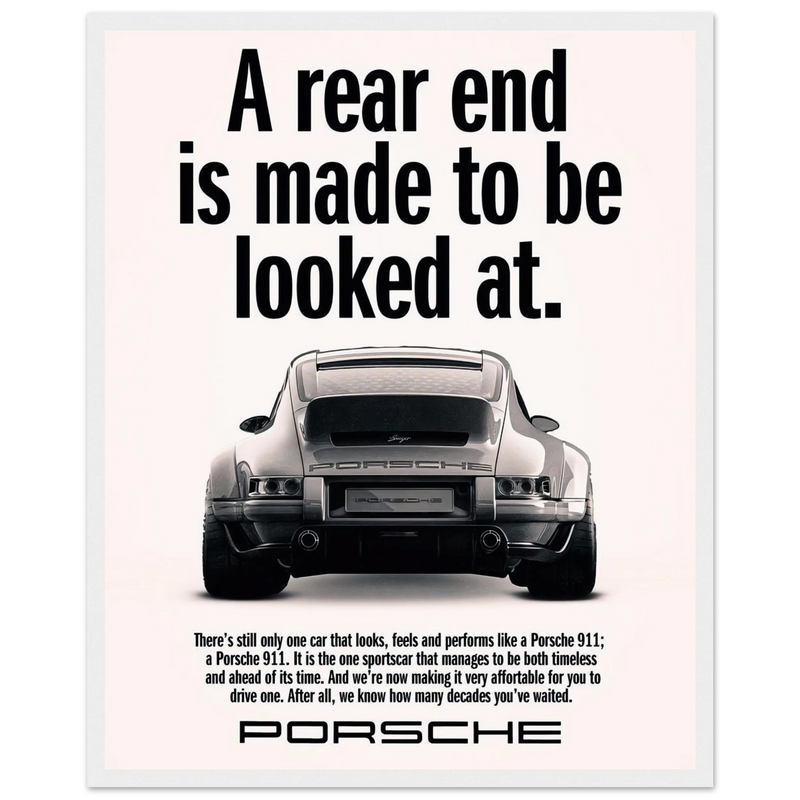 Porsche 911 Vintage Poster - Rear End