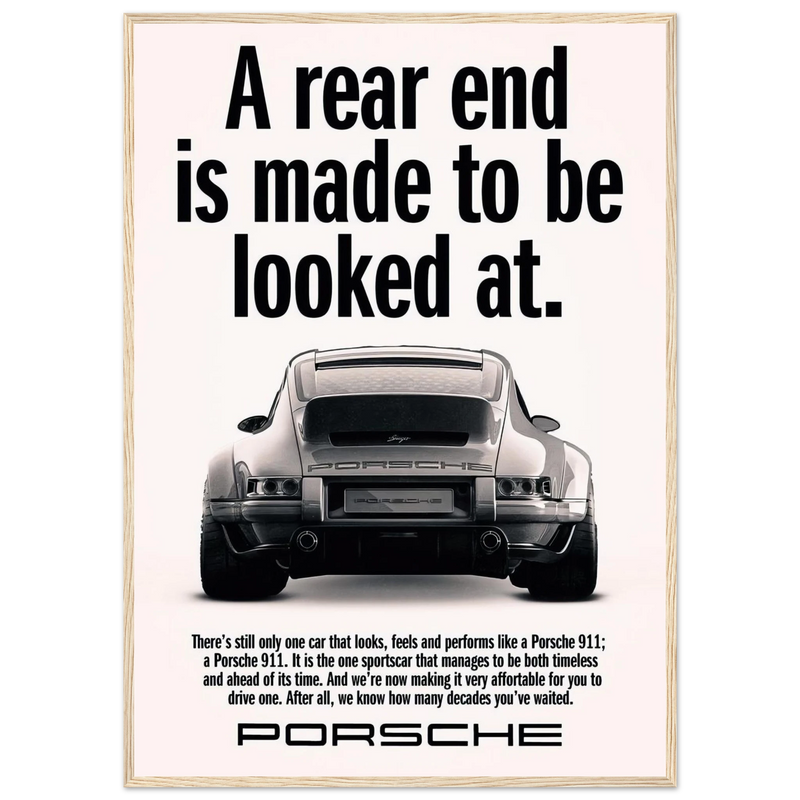 Porsche 911 Vintage Poster - Rear End