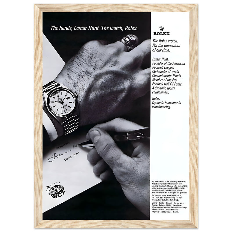Rolex Lamar Hunt Vintage Poster Ad
