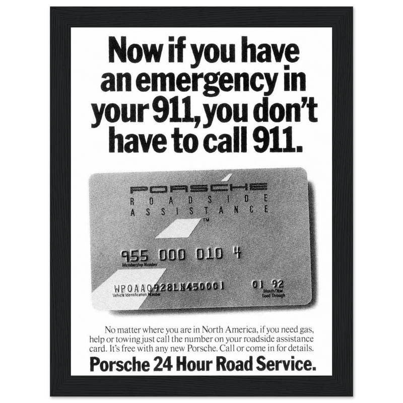 Porche 24 Road Assistance Vintage Poster Ad