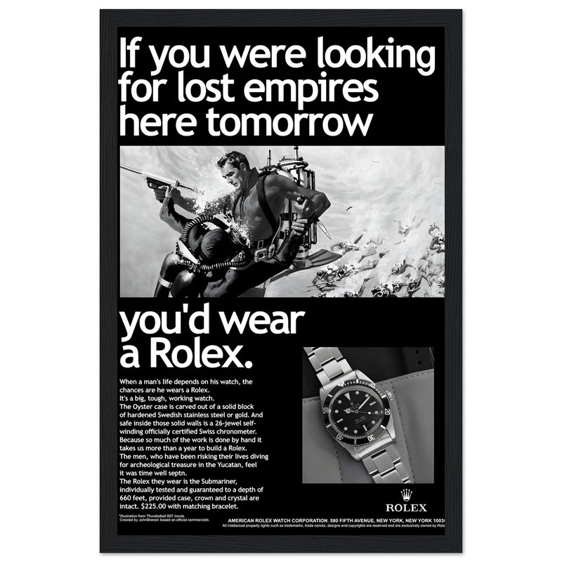 Rolex Submariner Vintage Poster Ad