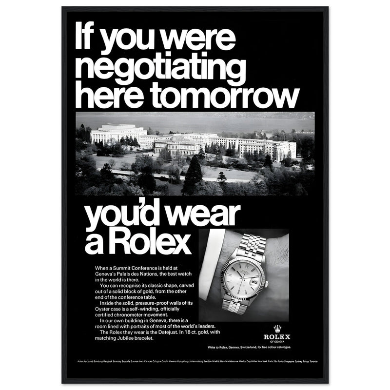 Rolex Datejust Geneva Vintage Poster Ad