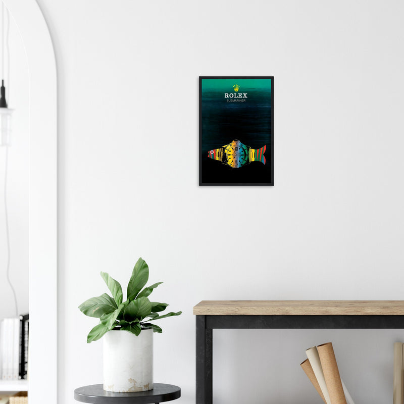 Rolex Submariner Fish Vintage Poster Ad - Premium Matte Paper