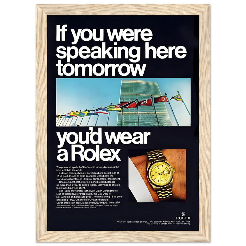Rolex Day-Date UN Vintage Poster Ad