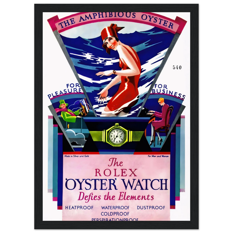 Rolex Amphibious Oyster Vintage Poster