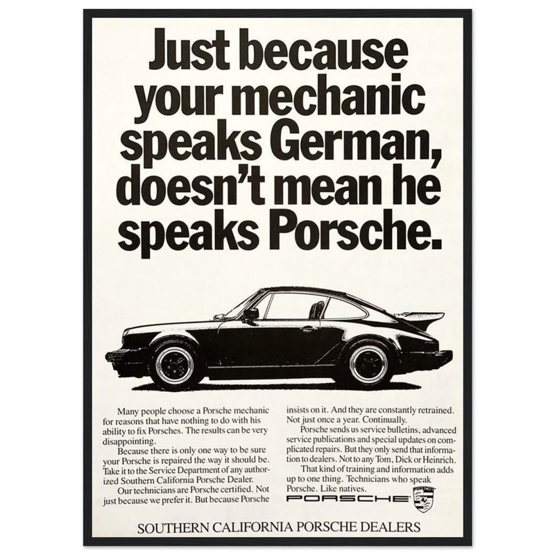 Porsche - German Speaking Vintage Poster