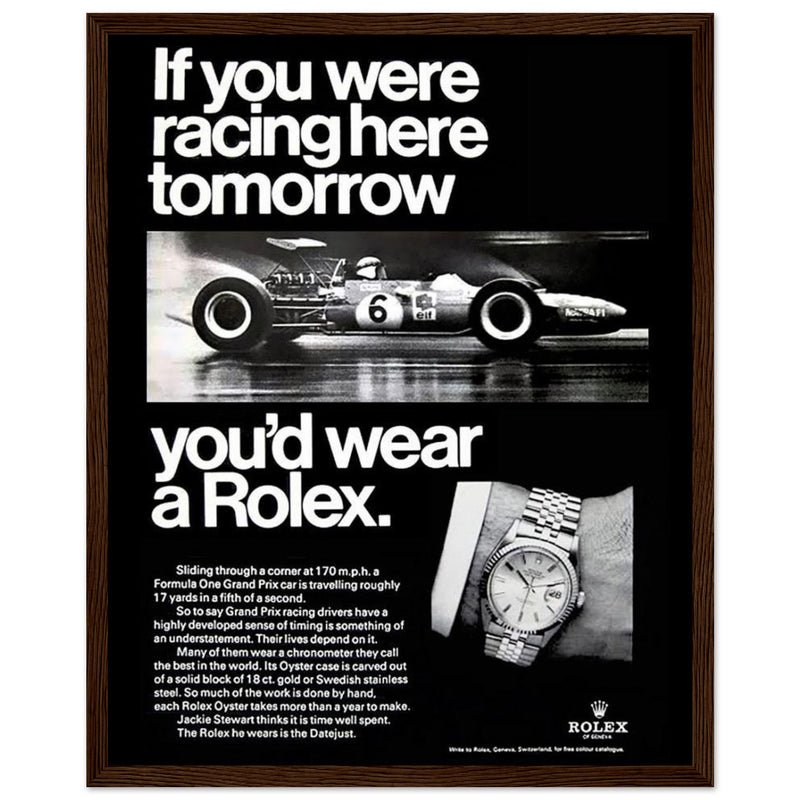 Rolex Racing Vintage Poster Ad