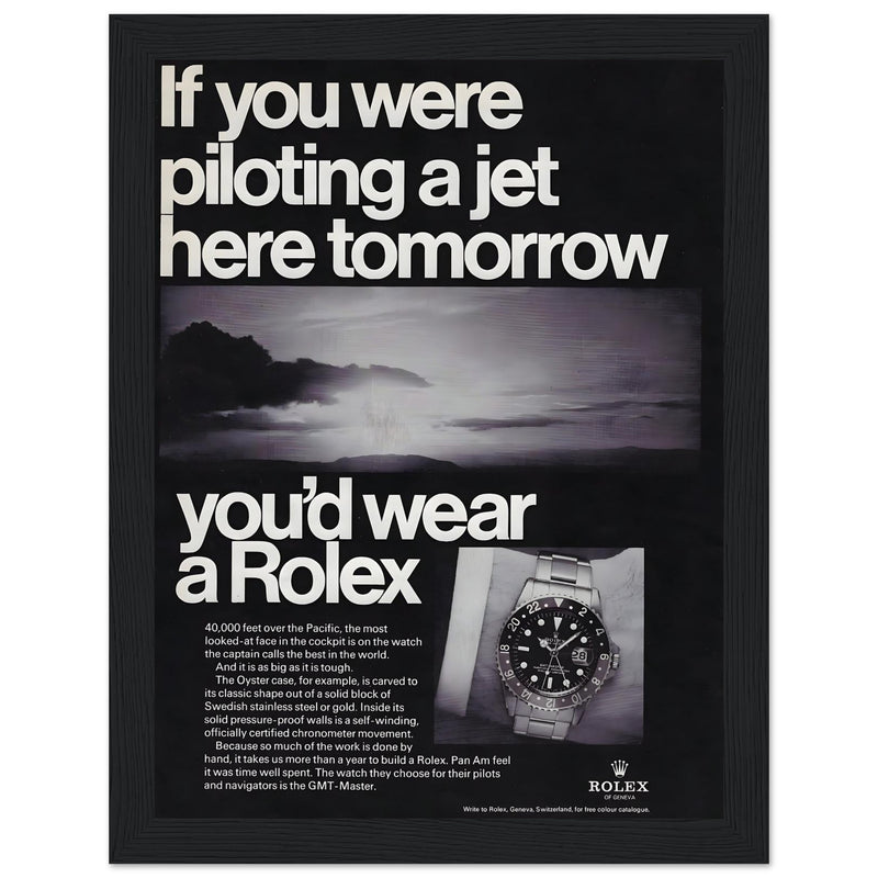 Rolex Jet Pilot Vintage Poster Ad