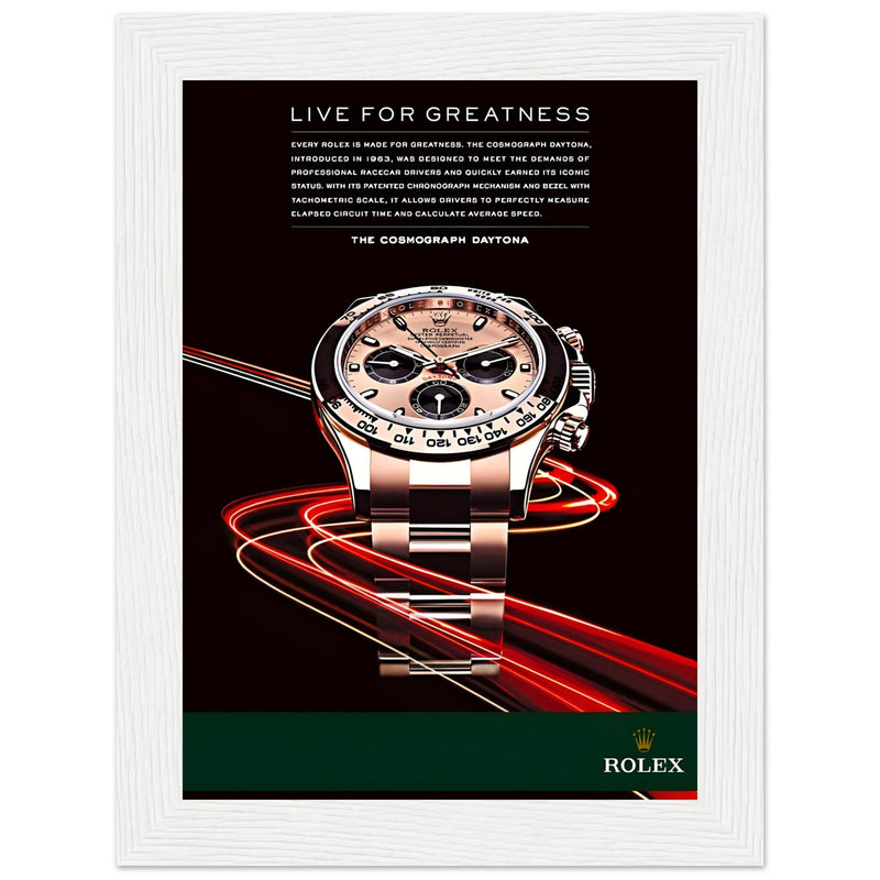 Rolex Live For Greatness Vintage Poster Ad