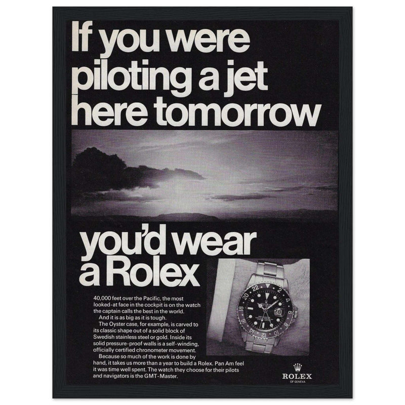 Rolex Jet Pilot Vintage Poster Ad
