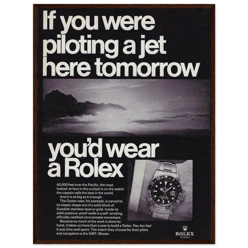 Rolex Jet Pilot Vintage Poster Ad