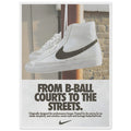 Nike Court to the streets Vintage Poster Ad