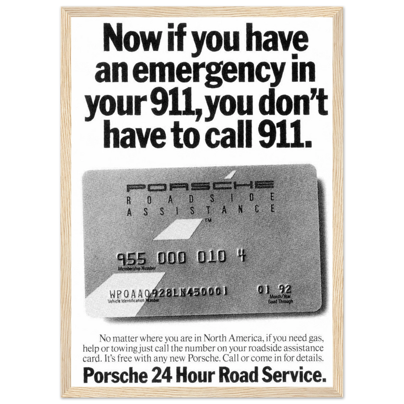 Porche 24 Road Assistance Vintage Poster Ad