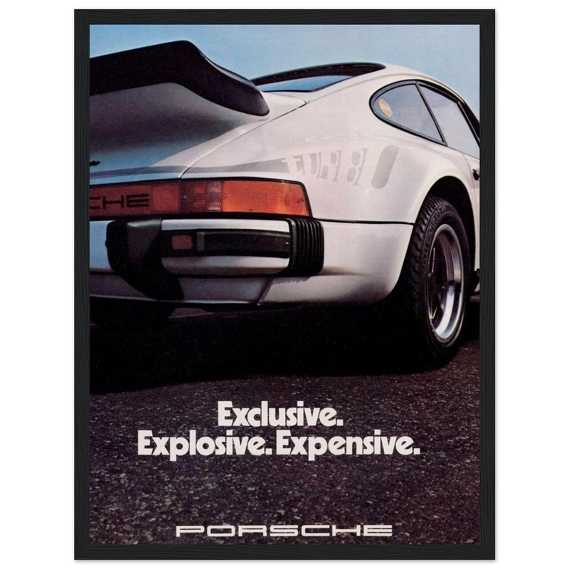 Porsche - Exclusive, Explosive, Expensive Vintage Poster