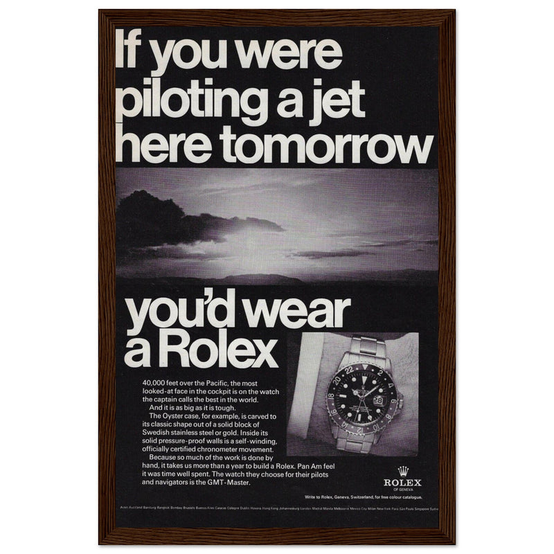 Rolex Jet Pilot Vintage Poster Ad