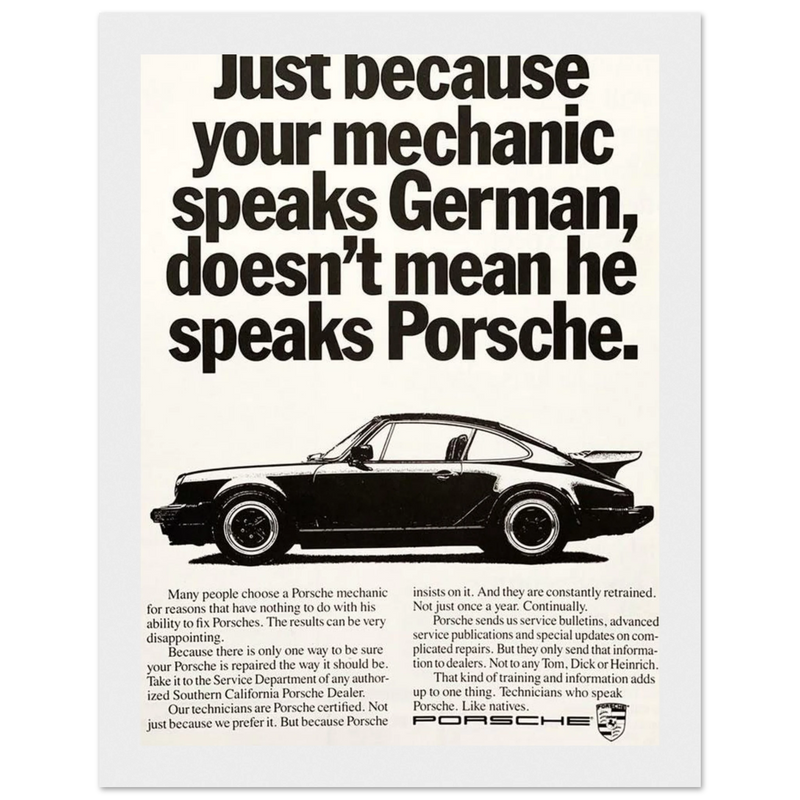 Porsche - German Speaking Vintage Poster
