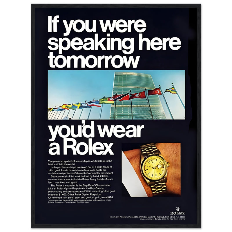 Rolex Day-Date UN Vintage Poster Ad