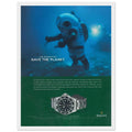 Rolex Sea-Dweller Save The Planet Vintage Poster Ad