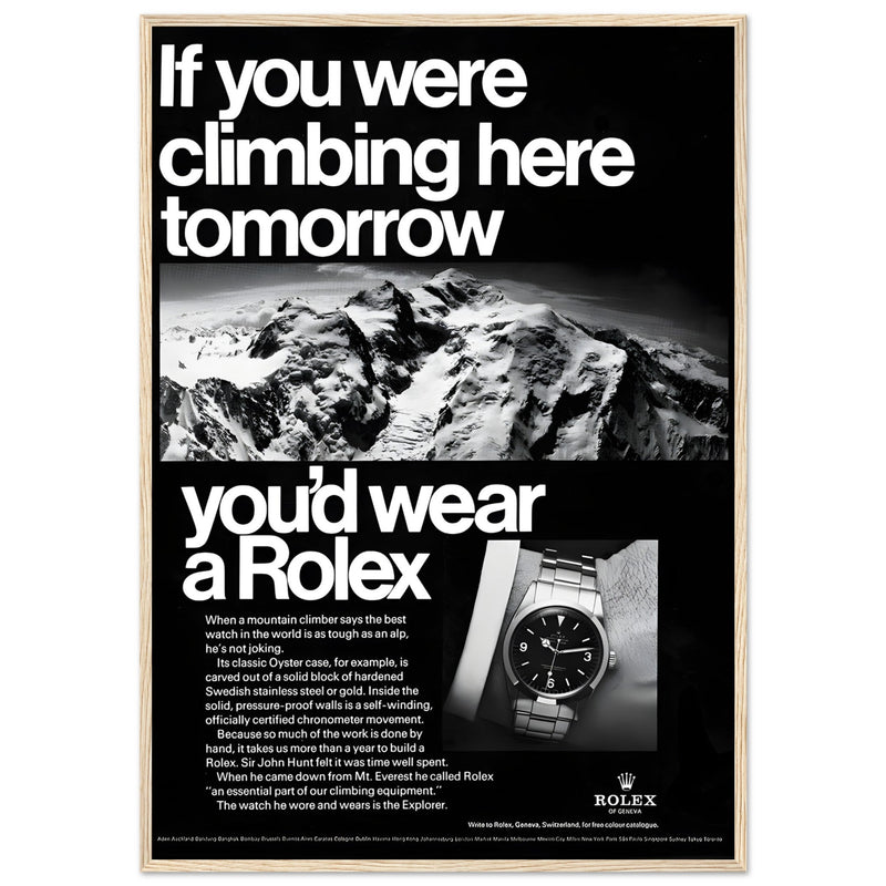 Rolex Explorer Everest Vintage Poster Ad