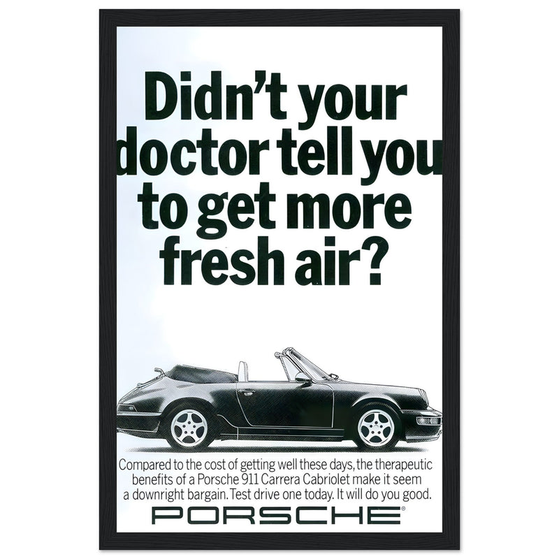 Porsche 911 Fresh Air Vintage Poster Ad