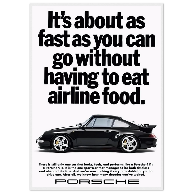 Porsche 911 Vintage Poster - Airline Food